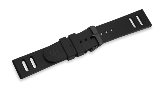 Victorinox Black leather strap with buckle in Black leather strap