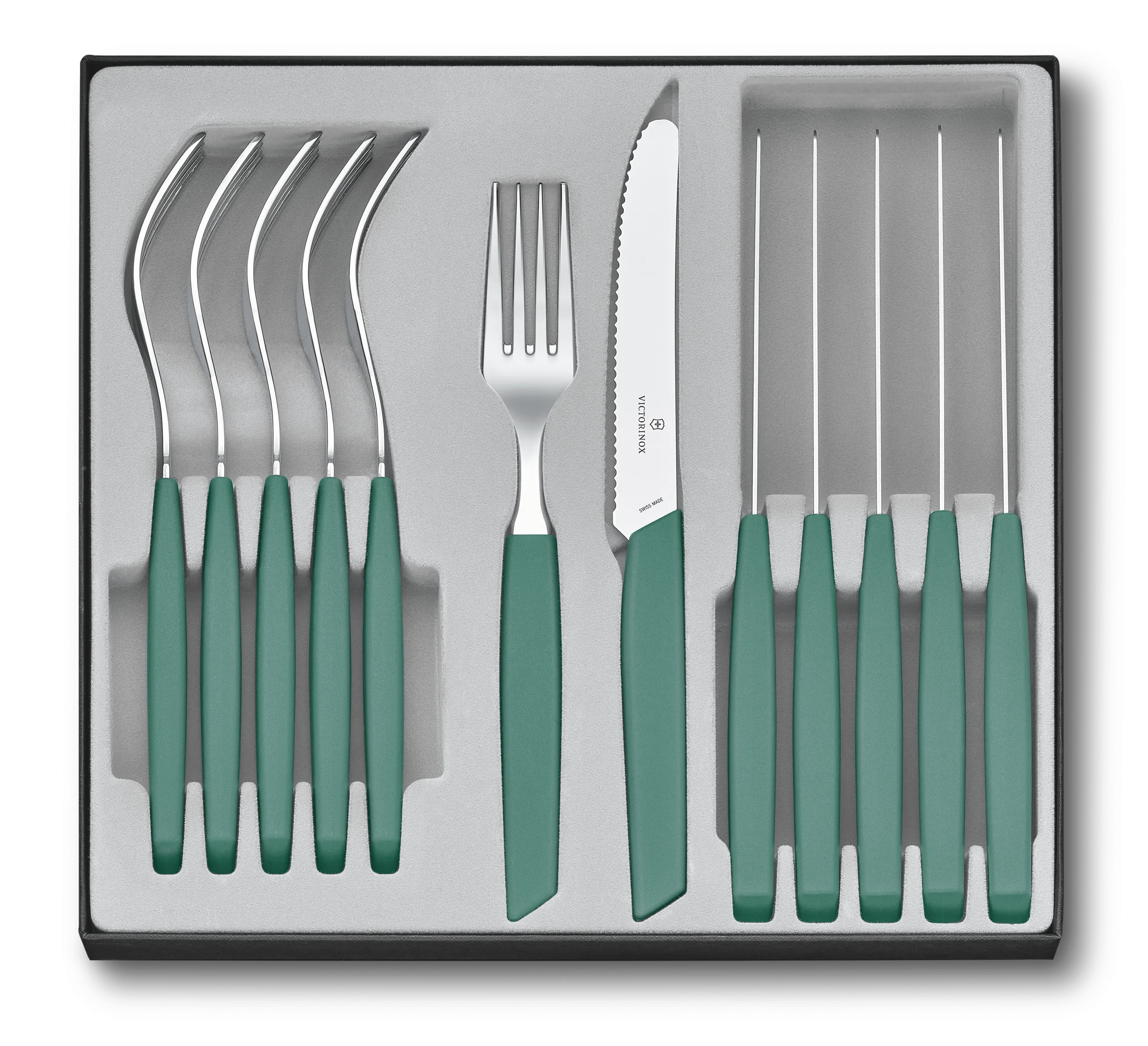 Set De 6 Couteaux à Steak Et Pizza Victorinox - Lames Dentées Inox 11 Cm, Poignées Vertes, Lave-vaisselle - 7
