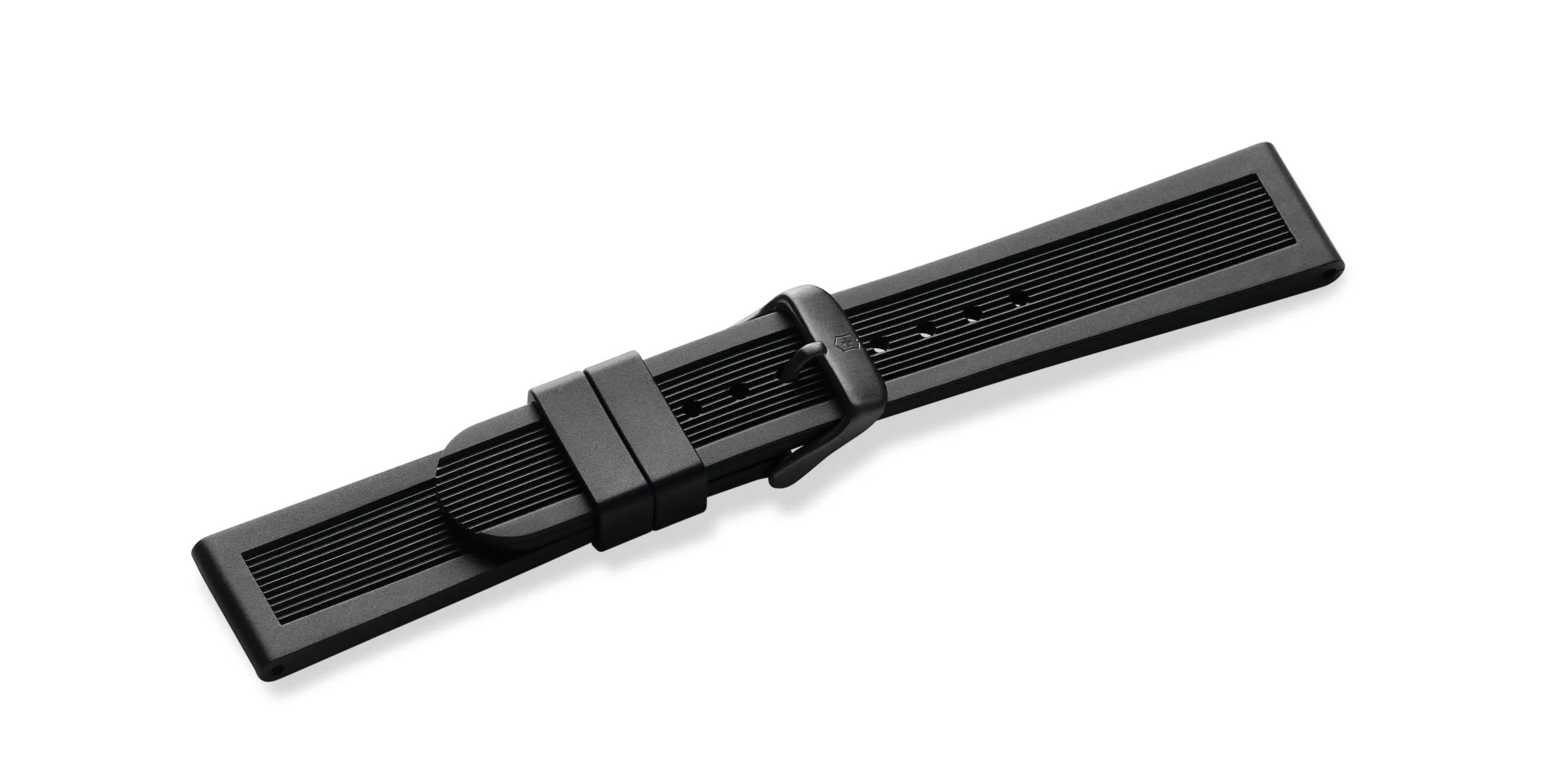 Black rubber strap with buckle - 004610