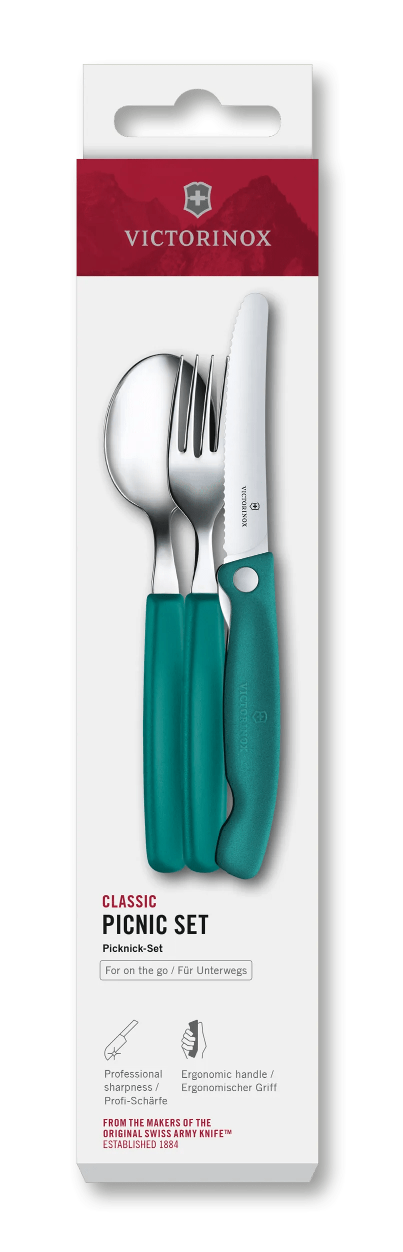 Victorinox Set de pique-nique Classic, 3 pièces en kale green