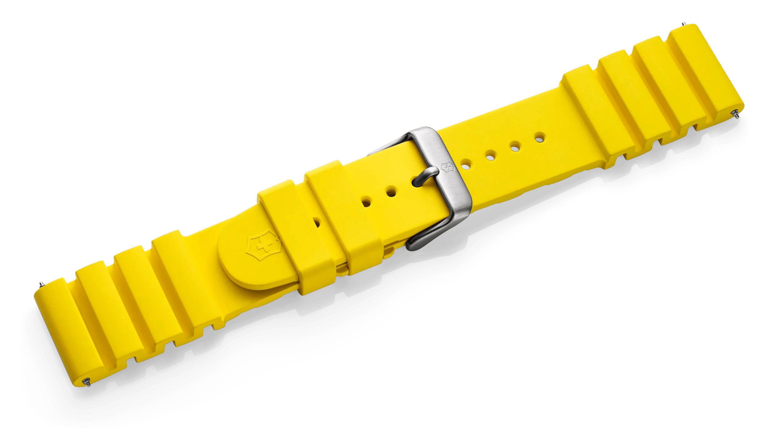 Victorinox Yellow rubber strap with buckle in Yellow rubber strap
