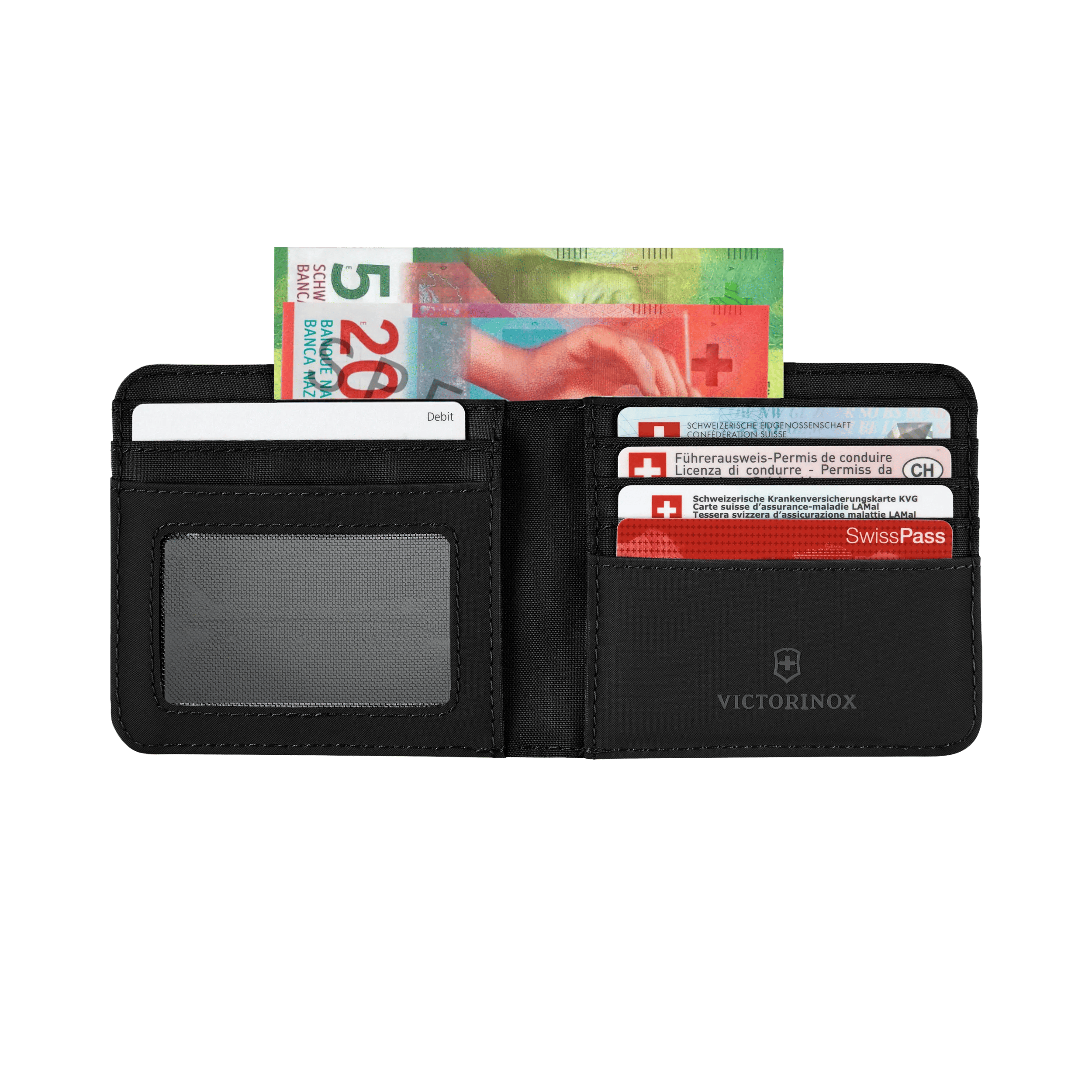 Victorinox Bi-Fold Wallet Travel Essentials em Preto - 653363