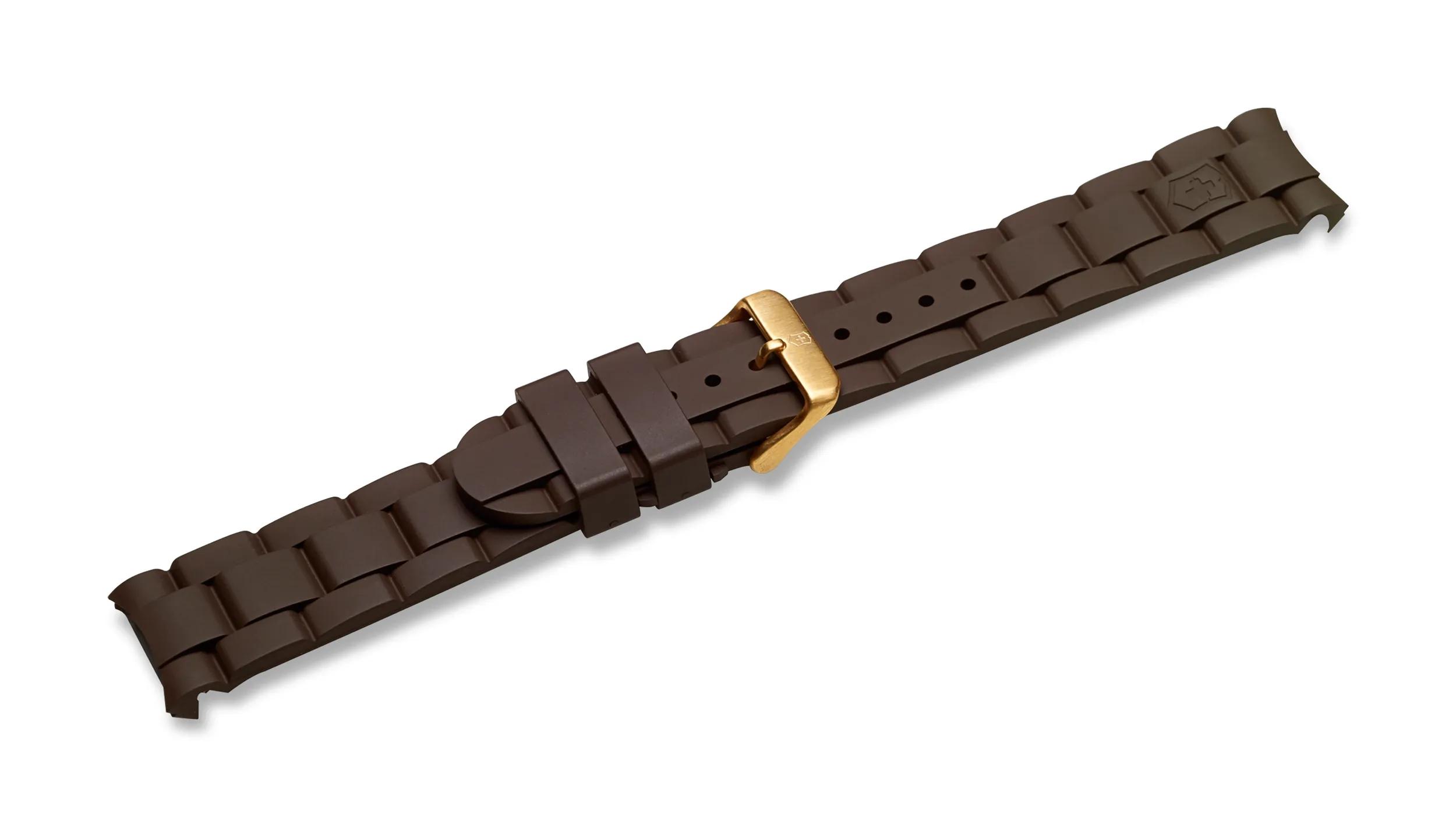 Victorinox Brown rubber strap with buckle in Brown rubber strap