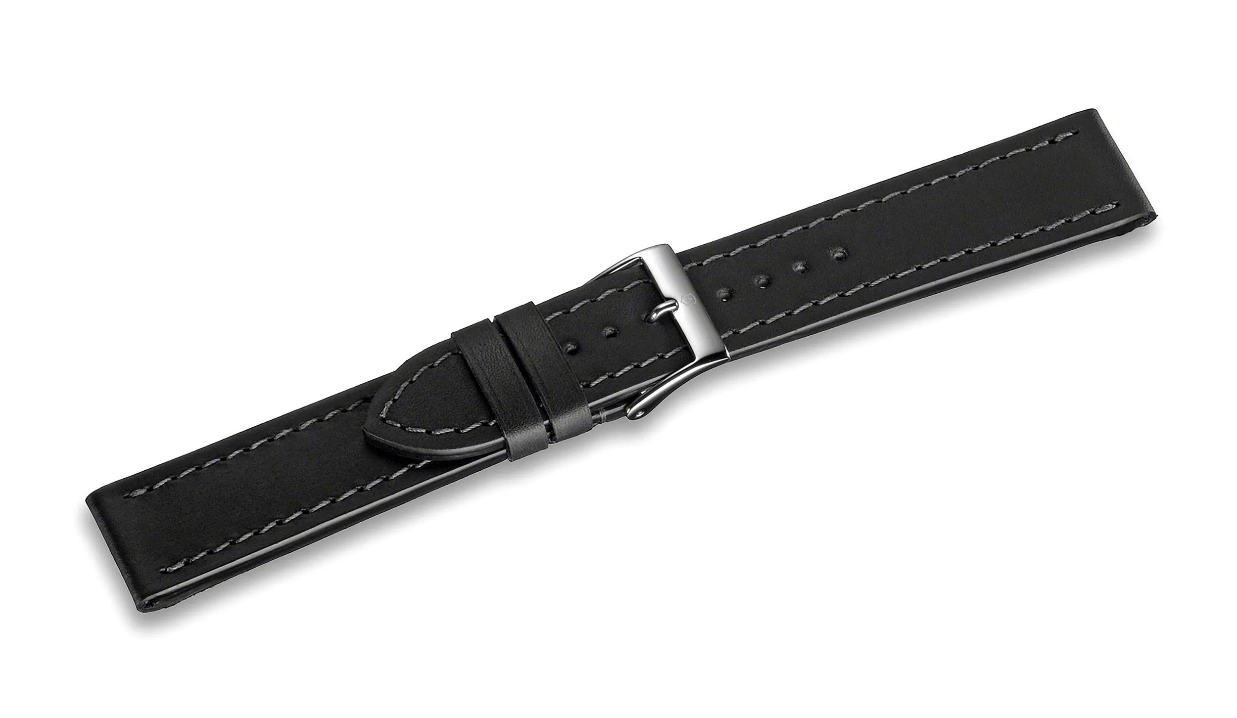 Alliance Large - Black Leather Strap with buckle - 20 mm - 004362