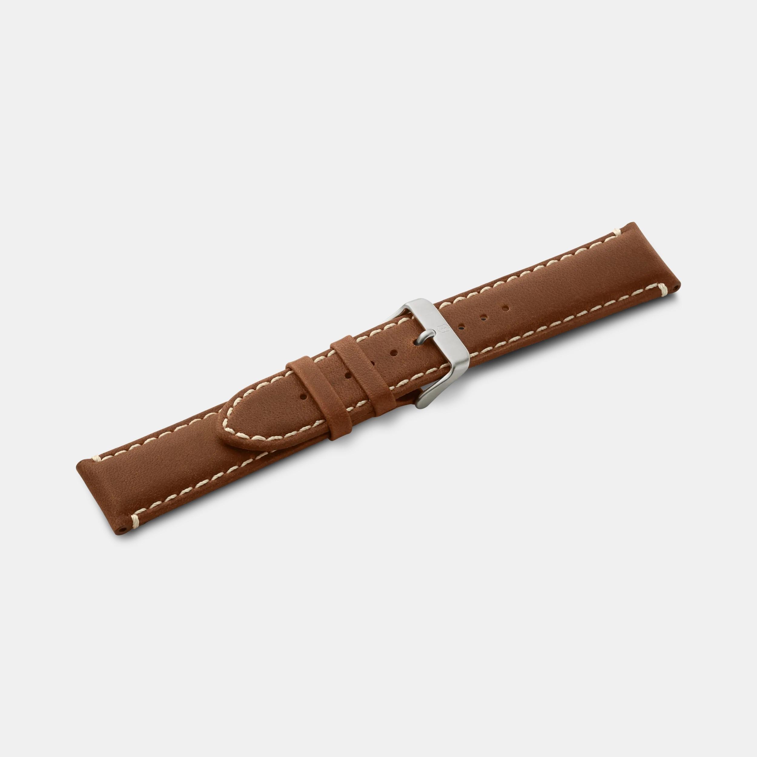 Victorinox Brown leather strap with buckle in Brown leather strap