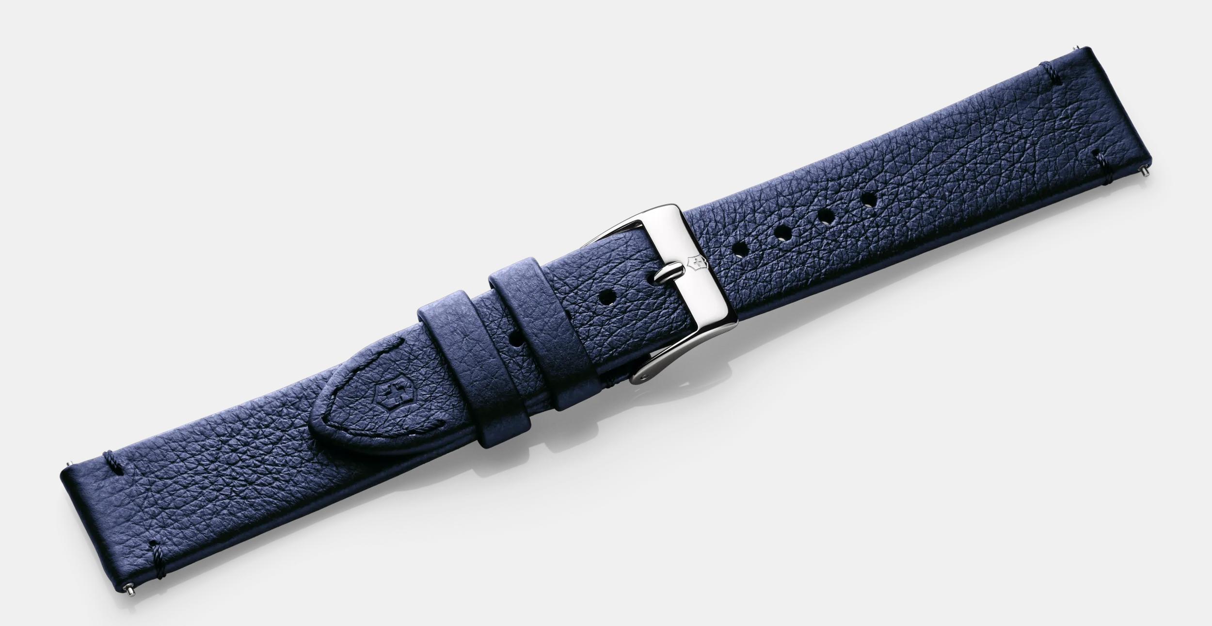 Blue leather strap with buckle - 005589