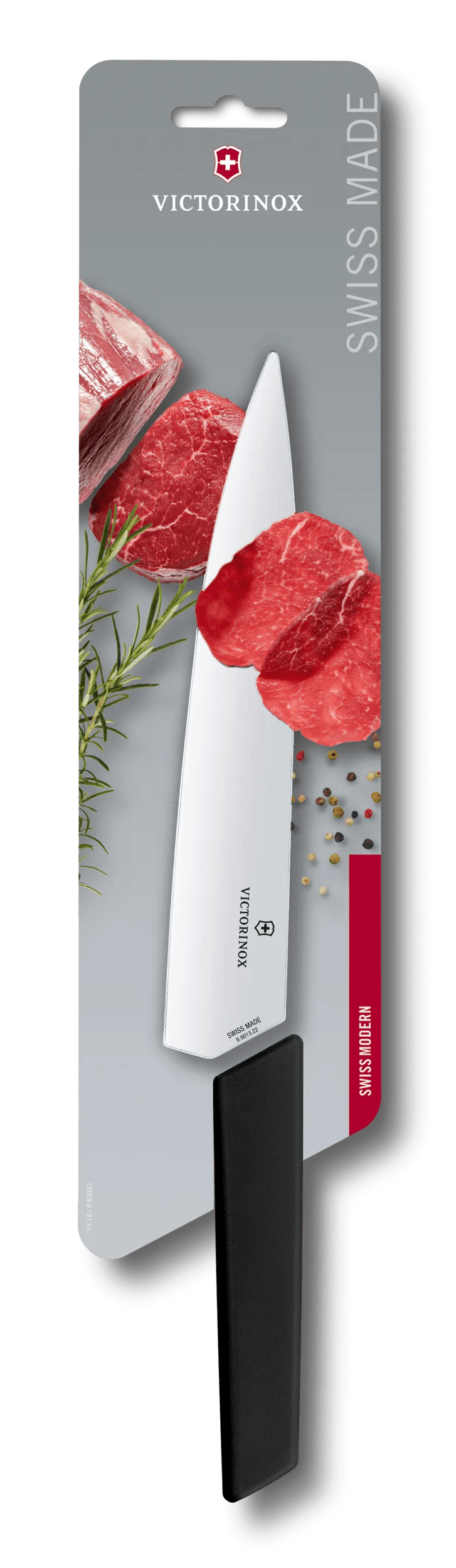 Victorinox スイスモダン シェフナイフ, 22 cm ブラック - 6.9013.22B