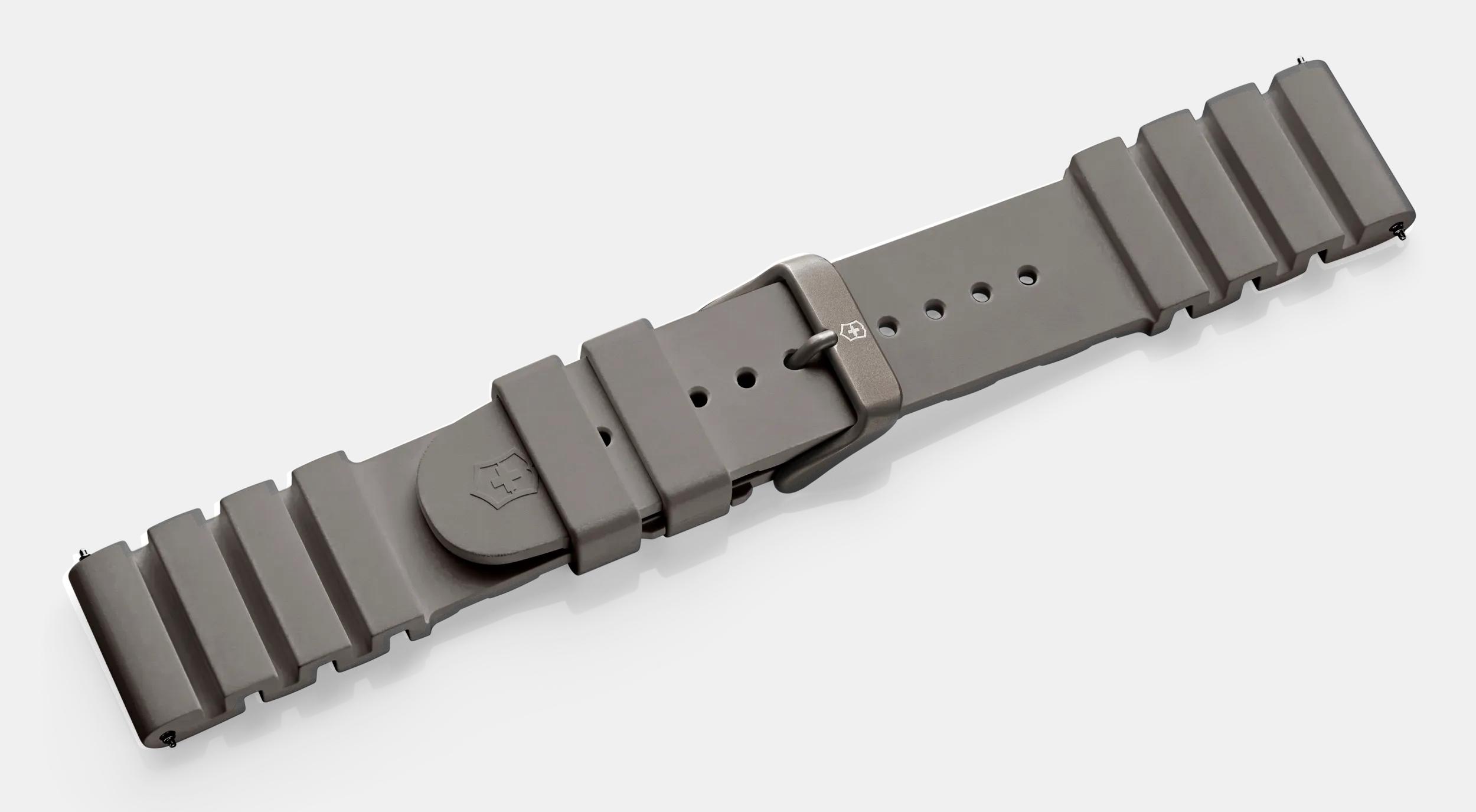 Grey rubber strap with buckle - 005732